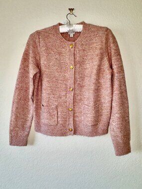 J Crew Factory Pink Shimmer Cardigan